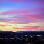Purple hills at sunset