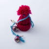 Fuchsia crimson hat with pompom charm