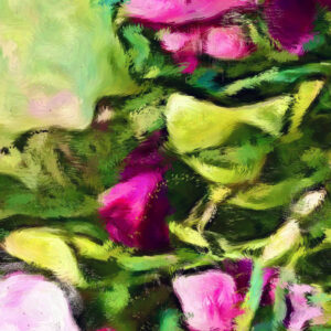 Sweet-pea close up section showing brush strokes.